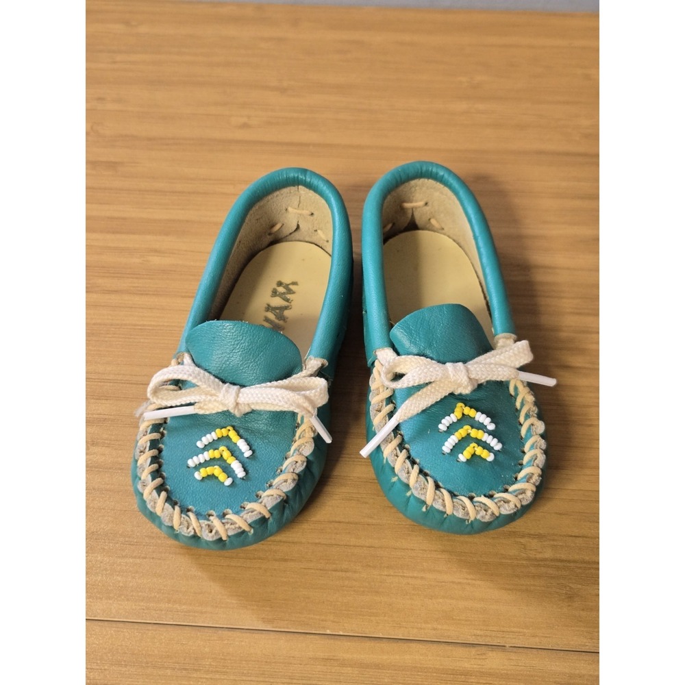 Vintage J.L. Coombs Wigwam Size 3 Toddler Moccasins With Original Box. NEW - Picture 5 of 11
